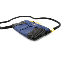 Miu Miu Pochette Biker Pelle Nera e Blu