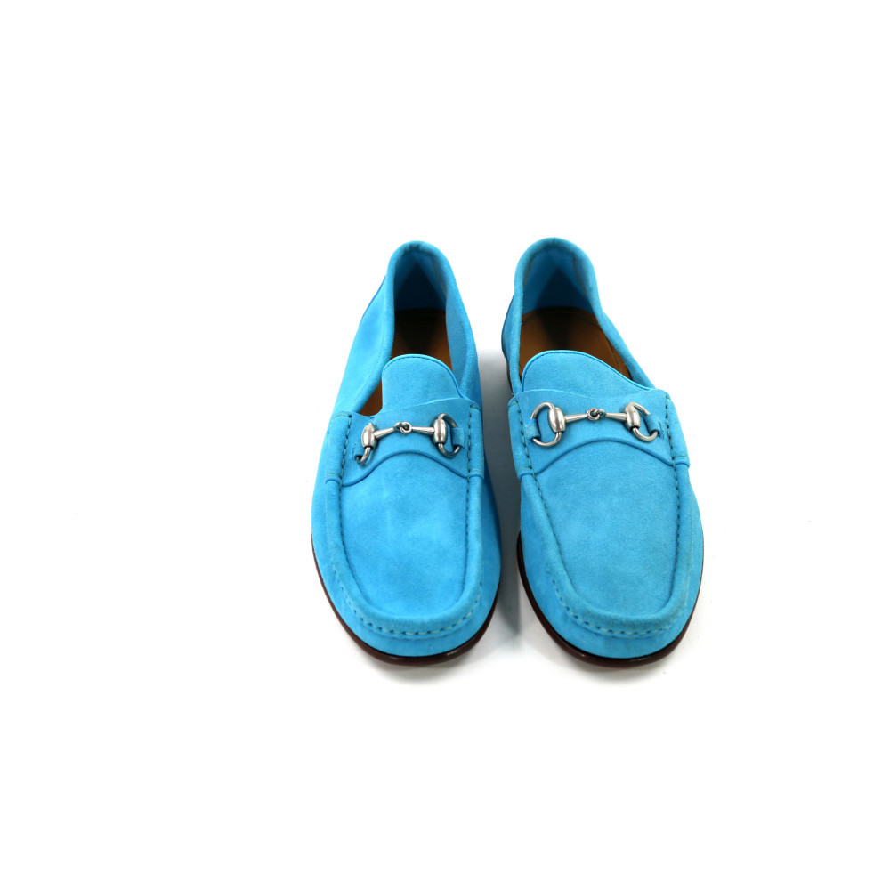 Gucci Mocassini Camoscio Azzurro