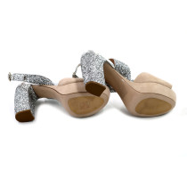 Miu Miu Sandali Camoscio Beige e Argento