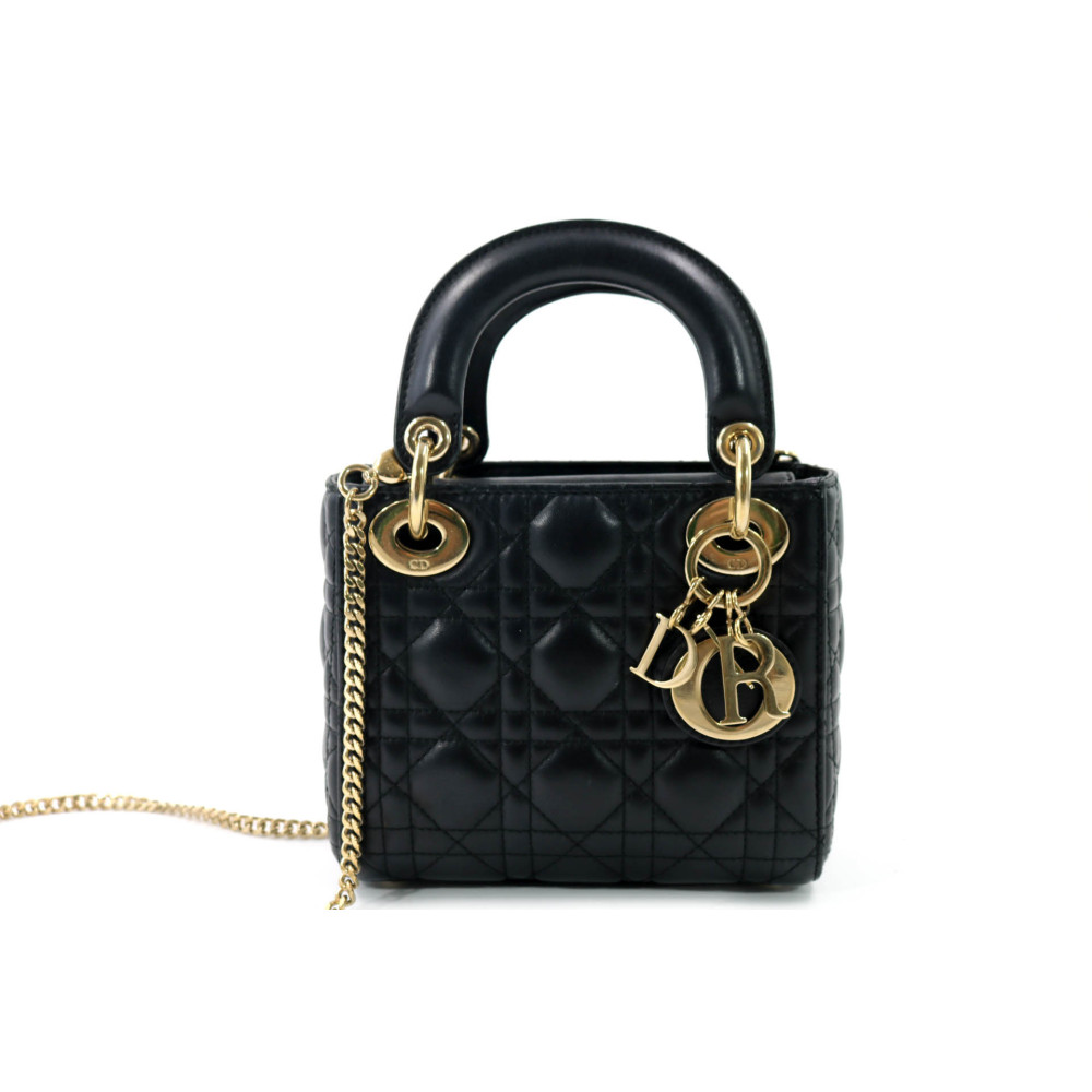 Dior Lady Dior Mini Pelle Nera