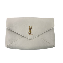Saint Laurent Pochette Cassandre Pelle Crema