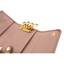 Prada Portachiavi Pelle Saffiano Nude