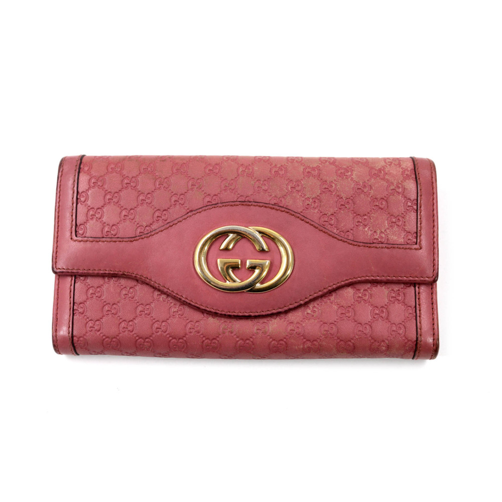 Gucci Portafoglio Pelle Microguccissima Rosa
