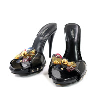 Dolce & Gabbana Sandali Mule Vernis e Plexiglass Nero