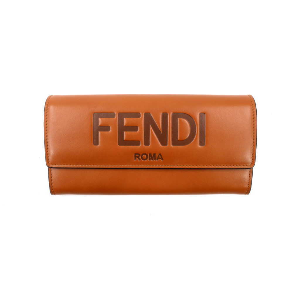 Fendi Portafoglio Pelle Cognac