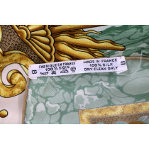 Hermes Foulard "Carpe Diem" Seta Verde e Oro