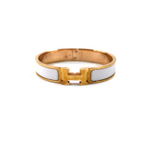 Hermès Bracciale Click H Acciaio Bianco
