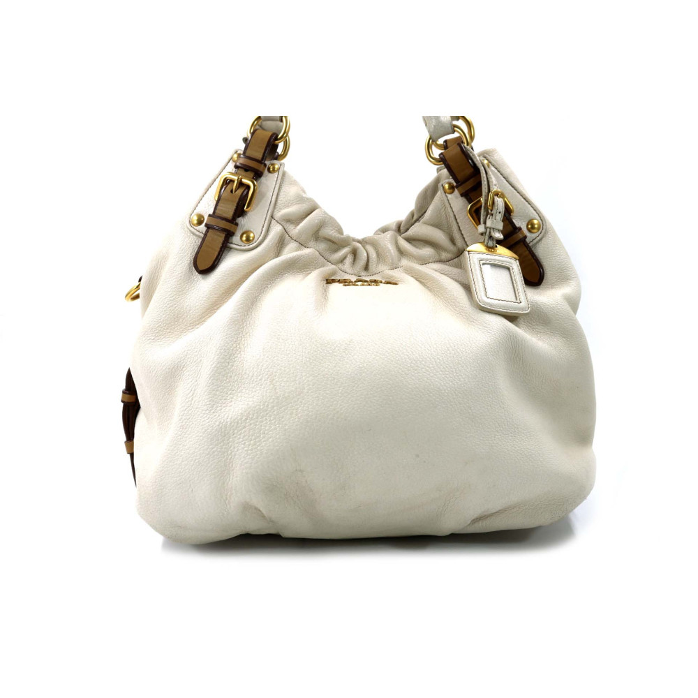 Prada Shopping Pelle Bianco Talco