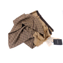 Gucci Stola Modal e Seta Marrone e Oro