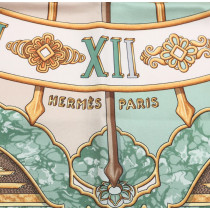 Hermes Foulard "Carpe Diem" Seta Verde e Oro
