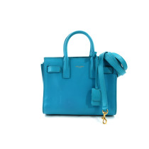 Saint Laurent Sac de Jour Pelle Azzurra