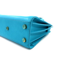 Saint Laurent Sac de Jour Pelle Azzurra