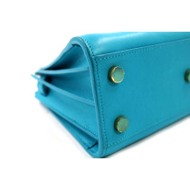 Saint Laurent Sac de Jour Pelle Azzurra