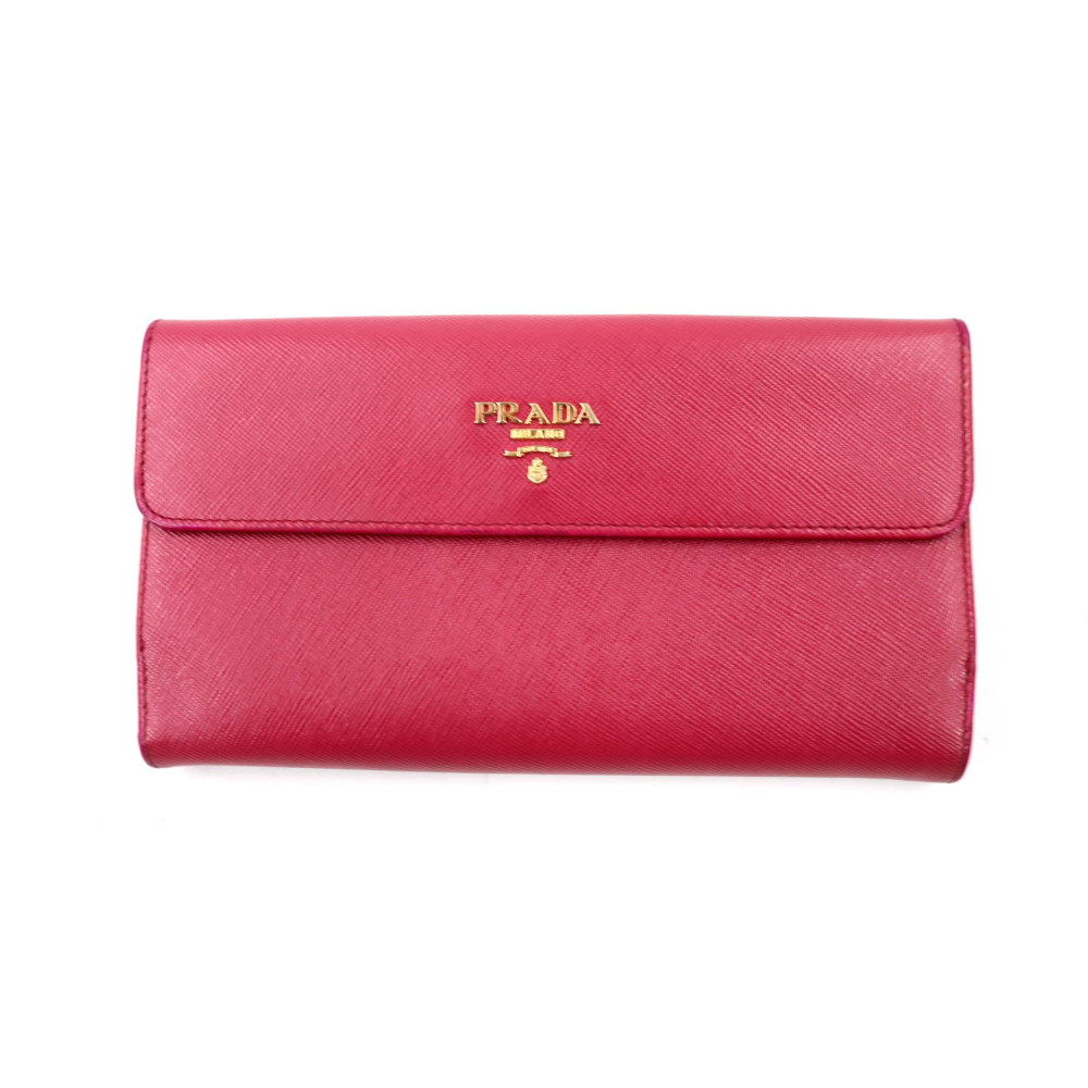 Prada Portafoglio Grande Flap Pelle Fucsia