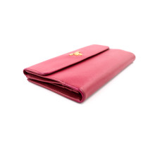Prada Portafoglio Grande Flap Pelle Fucsia