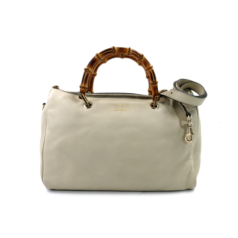 Gucci Boston Bamboo Pelle Panna