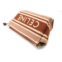 Celine Pochette Thais Tessuto Arancione e Bianco
