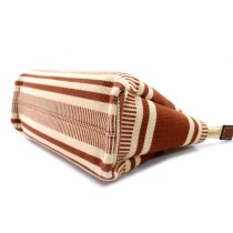 Celine Pochette Thais Tessuto Arancione e Bianco