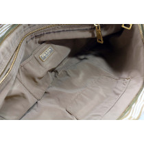 Prada Pochette Tessuto Senape e Beige