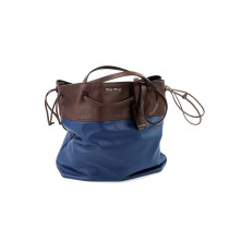 Miu Miu Shopping Pelle Blu e Marrone