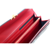 Fendi Portafoglio Continental Pelle Marrone e Rossa