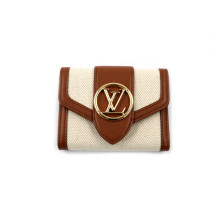 Louis Vuitton Portafoglio Pont Neuf Wallet Tela Beige
