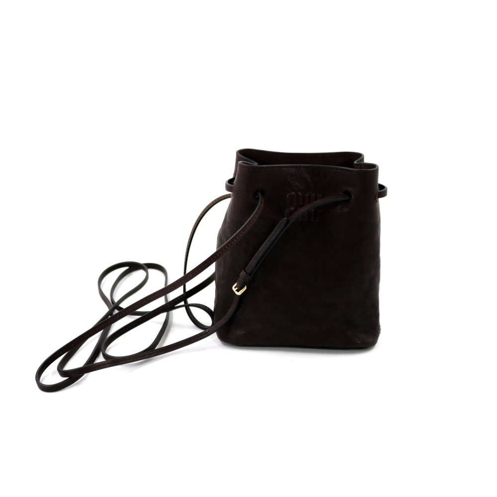 Miu Miu Tracollina Pelle Marrone