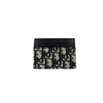 Dior Portacarte Tela Jacquard Blu