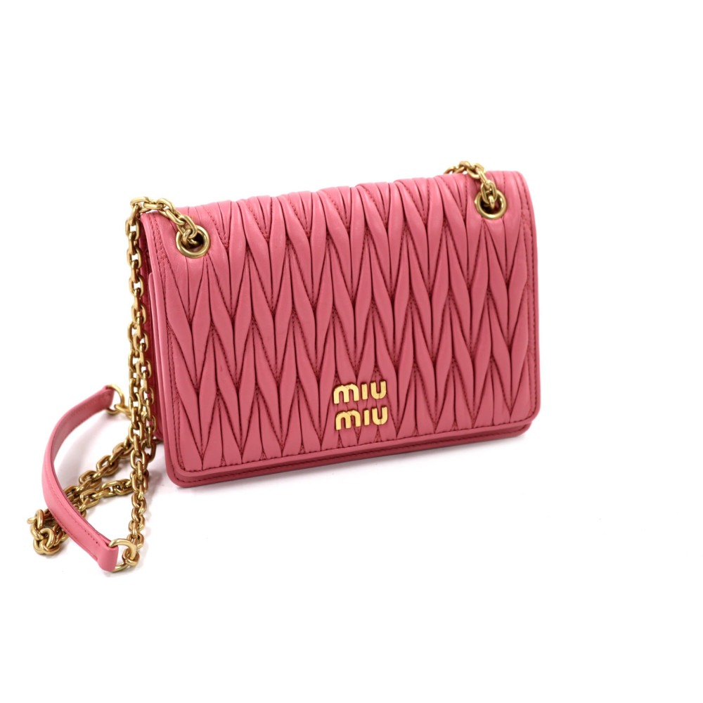 Miu Miu Tracollina Pelle Rosa