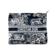 Dior Pochette Travel Tela Blu