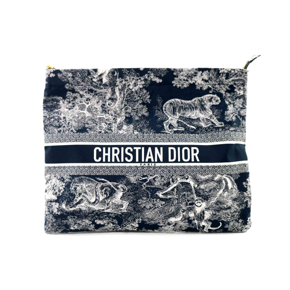 Dior Pochette Travel Tela Blu