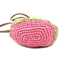 Prada Pouch Mini Raffia Rosa e Verde