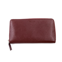 Prada Portafoglio Pelle Saffiano Marrone
