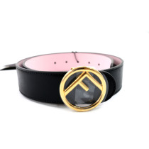 Fendi Cintura Reversibile Pelle Nera e Rosa