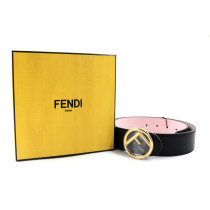 Fendi Cintura Reversibile Pelle Nera e Rosa