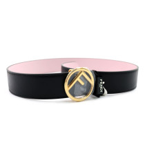 Fendi Cintura Reversibile Pelle Nera e Rosa