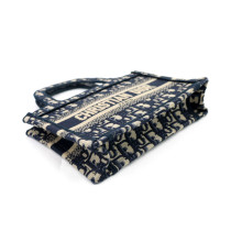 Dior Book Tote Mini Tela Blu