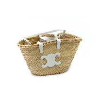 Celine Classic Panier Triomphe Rafia Beige