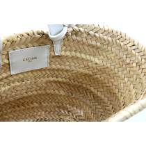 Celine Classic Panier Triomphe Rafia Beige