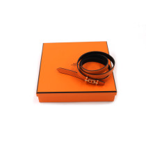 Hermes Cintura Reversibile Pelle Nera e Arancio