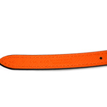 Hermes Cintura Reversibile Pelle Nera e Arancio