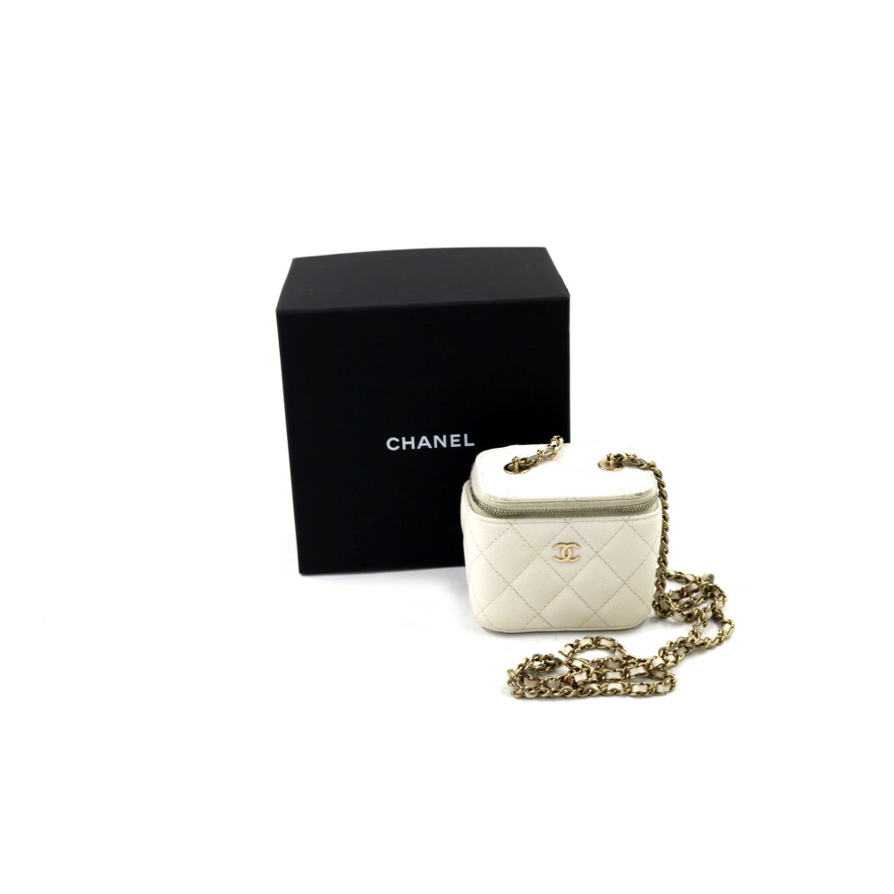Chanel Vanity Case Pelle Bianca