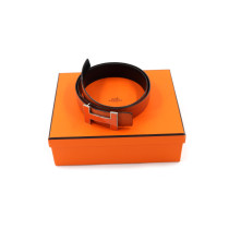 Hermes Cintura Pelle Nera e Arancio