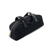 Chanel Bowling Tessuto e Pelle Nera