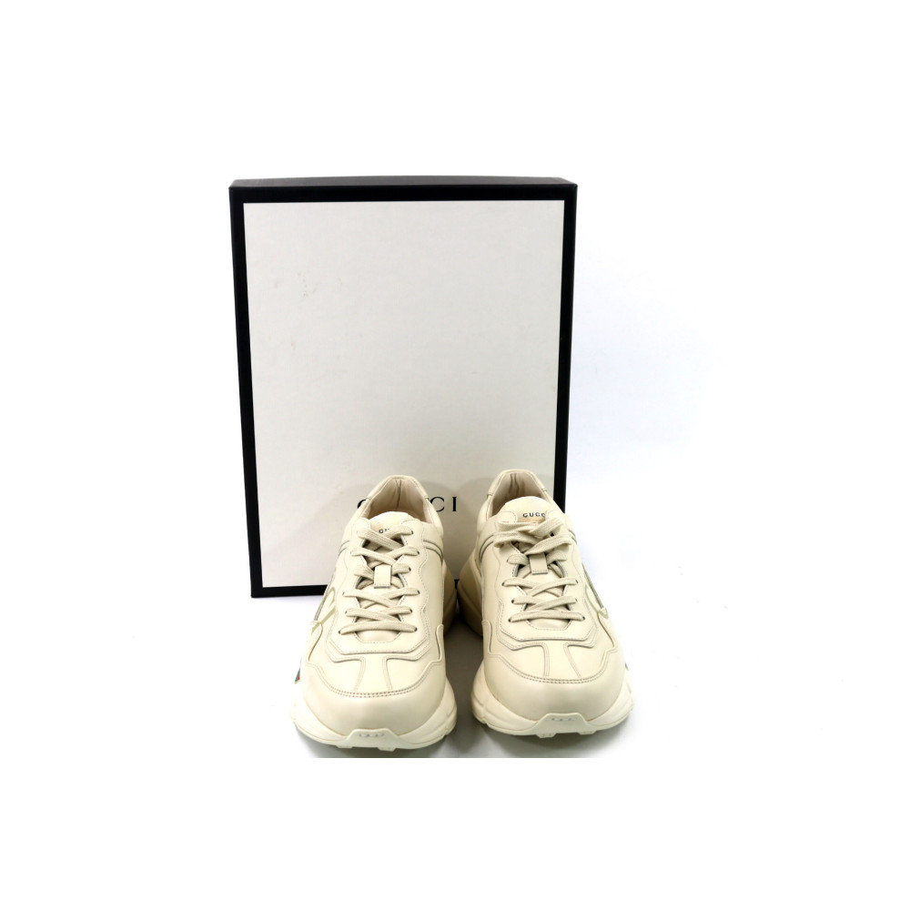 Gucci Sneackers Pelle e Tessuto Bianco