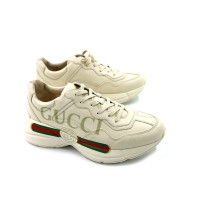 Gucci Sneackers Pelle e Tessuto Bianco