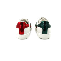 Gucci Sneackers Pelle e Tessuto Bianco