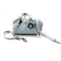 Dior Lady D Joy Mini Pelle Blu Ghiaccio