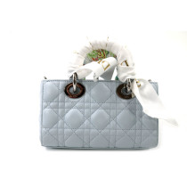 Dior Lady D Joy Mini Pelle Blu Ghiaccio