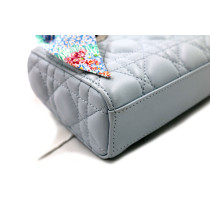 Dior Lady D Joy Mini Pelle Blu Ghiaccio